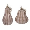 Transpac Glass 11 in. Pink Harvest Pumpkins with Crackle Detail Set of 2 - 2 of 4