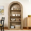 Gulches 41 in W x 16 in D x 79 in H Natural MDF Floor Mount Kitchen and Dining Cabinets with 4 Tier Arched Open Display in Natural Finish - 3 of 4