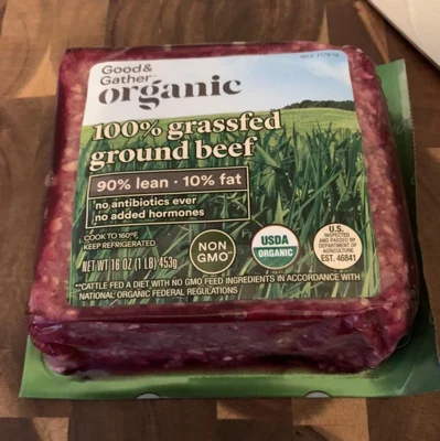 user image by dmh, Organic 100% Grassfed 90/10 Ground Beef - 1lb - Good &#38; Gather&#8482;