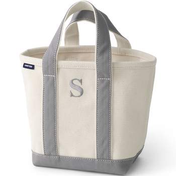 Lands' End Small Natural Open Top Canvas Tote Bag - - Natural/beacon ...
