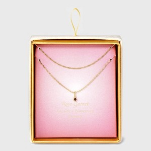 14K Gold Dipped Genuine Stone Pendant Necklace - A New Day™ - 1 of 4