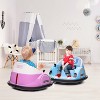 Pink 12V Kids Electric Ride On Bumper Car With Remote Control Dual Motors 360 Degree Spin Led Lights Mp3 Music Safety Belt And Slow Start For Toddler - 2 of 4