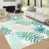 Washable Runner Rug, Non-Slip Modern Leaves Hallway Carpet, Soft Low Pile Foldable Floor Mat for Entryway, Laundry - 2 of 4