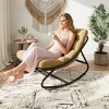 Oversized Rocking Papasan Chair, Outdoor Papasan Rocking Chair with Cushions, Indoor Egg Rockings Lounge Chairs for Bedroom, Living Room, Garden - 3 of 4