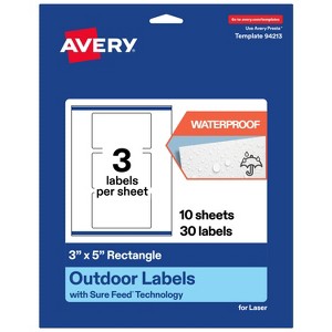 Avery Outdoor Waterproof Labels, 3" x 5" Rectangle - 1 of 4