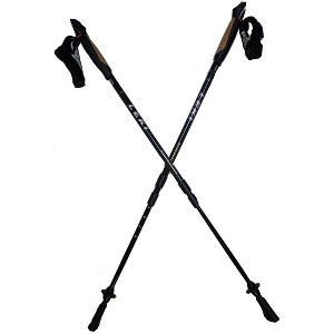 LEKI Nordic Walking Traveller Carbon Fully Adjustable Walking Pole Black 90cm-130cm - 1 of 3