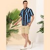 Lars Amadeus Men's Summer Striped Shirts Short Sleeves Button Down Beach Color Block Shirt - 4 of 4
