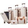 HDZNVF Luggage Sets 5 Piece with Front Opening, Hardside Expandable Carry on Suitcase with Spinner Wheels TSA Lock - 2 of 4