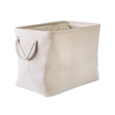 Photo 1 of 17.5 x 12 x 15 Large Polyester Variegated Storage Bin Cream - Design Imports