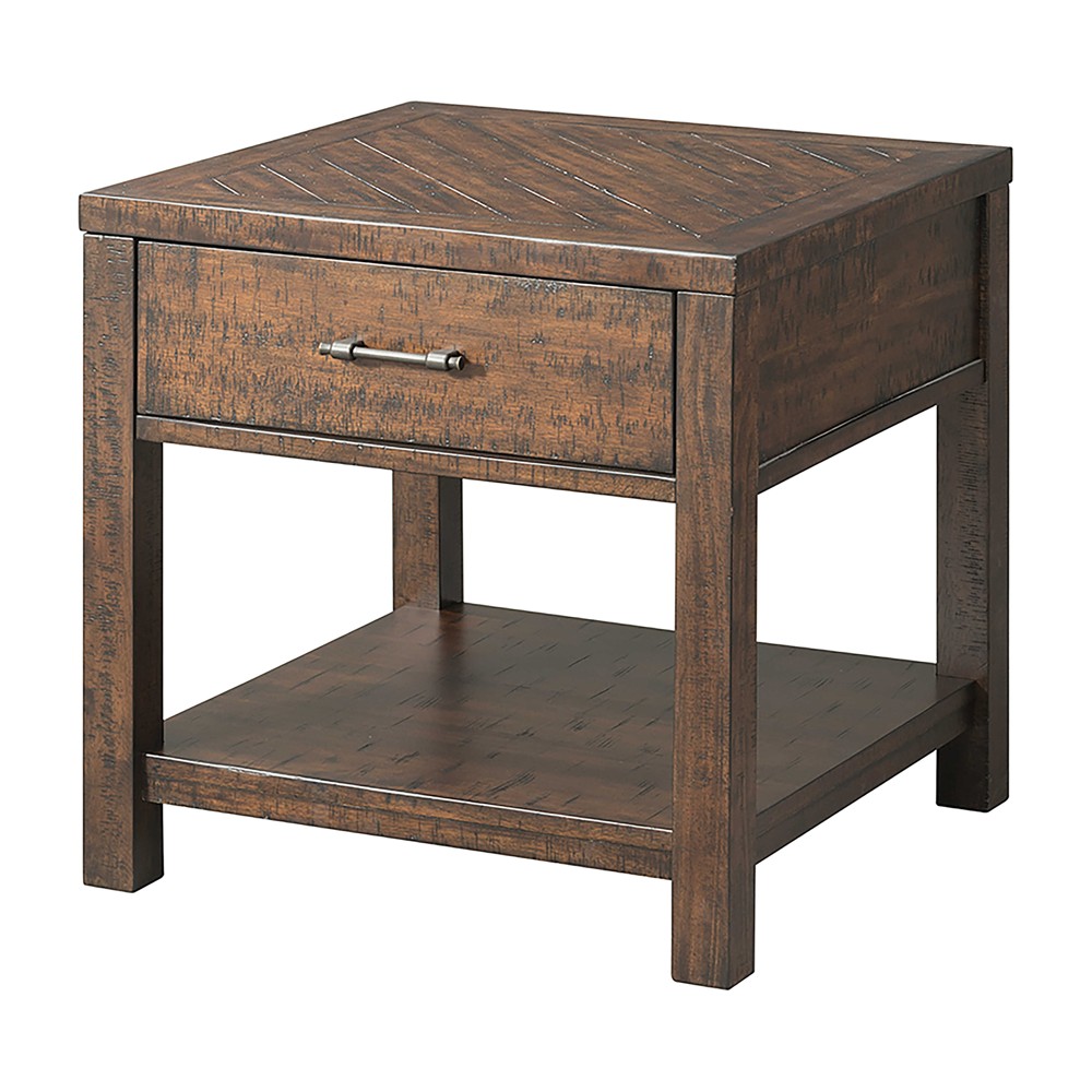 Photos - Coffee Table Dex End Table Walnut Brown - Picket House Furnishings: Storage Drawer, She