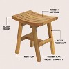 JONATHAN Y Tamlyn 15.75" Traditional Classic Slatted Solid Acacia Wood Indoor/Outdoor Shower Stool - 4 of 4