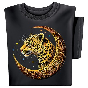 Collections Etc Beautiful Celtic Moon Leopard Short Sleeve Graphic T-Shirt - 1 of 4