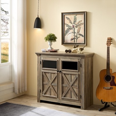 YOOCOZZ 2 Doors Large Buffet Sideboard Bar Wine Cabinet for Entryway Living Room Dining Room Coffee Bar Storage - Gray Wash