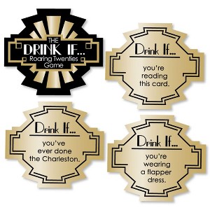 Big Dot of Happiness Drink If Game - Roaring 20's - 1920s Art Deco Jazz Party Game - 24 Count - 1 of 4