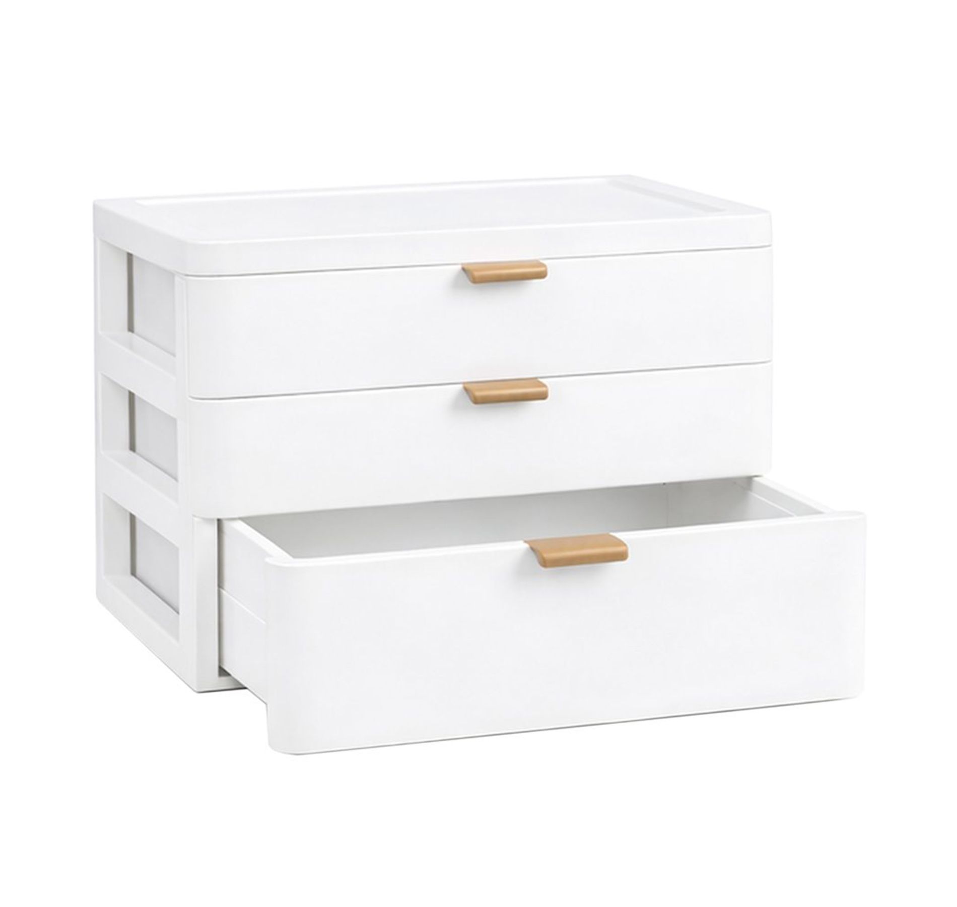 C-Line 3-Drawer Desktop Organizer with Gold Handles
