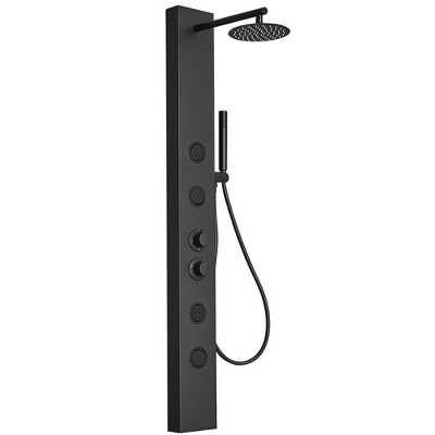 BWE 4-Jet Rainfall Shower Tower Shower Panel System with Waterfall Shower Head and Shower Wand