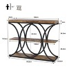 3-Tier Industrial Entryway Table with Semicircular Metal Frame, Open Shelf Console Sofa Table for Living Room, Hallway, Foyer Storage Accent Table - 2 of 4