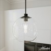 Hunter Fan Xidane with Clear Glass 1-Light Globe Pendant Ceiling Light Fixture Matte Black - 3 of 4