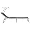 vidaXL Sun Lounger Black Aluminum Standard Foldable Beach Chair - 3 of 4