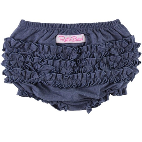 Rufflebutts Baby/toddler Knit Rufflebutt Bloomer - Faux Denim, Newborn ...