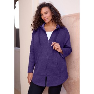 Roaman's Fleece Zip Hoodie Sweatshirt - 1 of 4