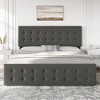 Whizmax Bed Frame with 4 Storage Drawers and Headboard, Faux Leather Upholstered Platform Bed Frame with Wooden Slats Support,  No Box Spring Needed - 3 of 4