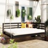 VisioGear Patio Swing Bed Modern Porch Swing Hanging Bed Frame with Hemp Ropes and Single Arm for Garden, Backyard, Black, 80"*55"*23.7" - 4 of 4