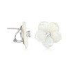 Ross-Simons Italian Mother-Of-Pearl and .40 ct. t.w. CZ Flower Earrings in Sterling Silver - 3 of 4