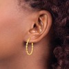 Black Bow Jewelry 2.5mm 14k Yellow Gold Polished & Textured Twisted Hoops, 26mm (1 Inch) - 3 of 4
