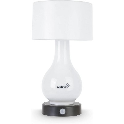 Ivation 6-LED Motion Sensing Small Table Lamp, Multi Zone Light: Body Only, Shade Only, or Both Body & Shade, Continuously White Light