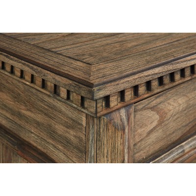 Vintage-Inspired Markenburg 3-Drawer Nightstand with USB Ports, Brown