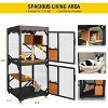 Cedar Wood Galvanized Iron Mesh Small Cat Cage/Cat House for Outdoor Courtyard Cats, Featuring an Upgraded Resting Box and Cat Ear Door Design - 4 of 4