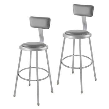 Hampden Furnishings 2pk 30" Otto Collection Stool with Backrest Gray