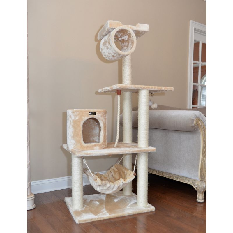 Armarkat 62" Real Wood Cat Tree With Scratch posts, Hammock for Cats And Kittens A6202, 3 of 10