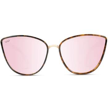 WMP Eyewear Full Flat Lens Cateye Sunglasses for Women