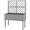 Outsunny Raised Garden Bed with Trellis for Climbing Plants, Wood Planter with Legs, Drainage Holes & Filter, Gray - 4 of 4