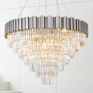 39inch Light Dimmable Tiered Chandelier With Crystal Light - 1 of 4
