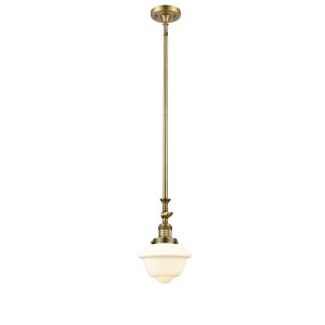 Oxford - 1 Light Stem Hung Tiltable Mini Pendant In Traditional Style-12 Inches Tall and 7.5 Inches Wide - 1 of 1