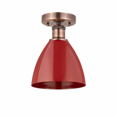 Plymouth Dome - 1 Light Semi-Flush Mount In Industrial Style-11.25 Inches Tall and 7.5 Inches Wide