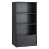 4-Tier Storage Bookcase with Open Shelves Drawer and Anti-toppling Device - 3 of 4