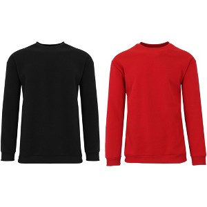 Galaxy By Harvic Men's Crew Neck Fleece-Lined Pullover Sweateshirt-2 Pack - 1 of 2