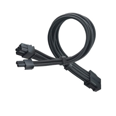 SilverStone Technology  SST-PP07E-PCIB 6+2pin black sleeve extension cable 18AWG black cable comb x 4