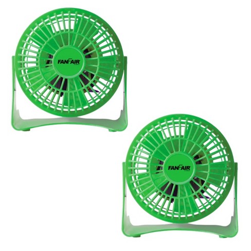 Fanfair 4 Inch Personal Desk Fan Green 2 pack Target