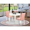 HomeStock 3-Pc Linen White Finish Round Solid Wood Top Dining Table Set - Seats 2 - 2 of 4