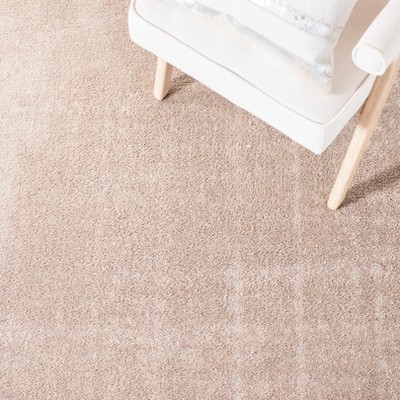 Taupe Non-Slip Synthetic Area Rug with Gel Backing