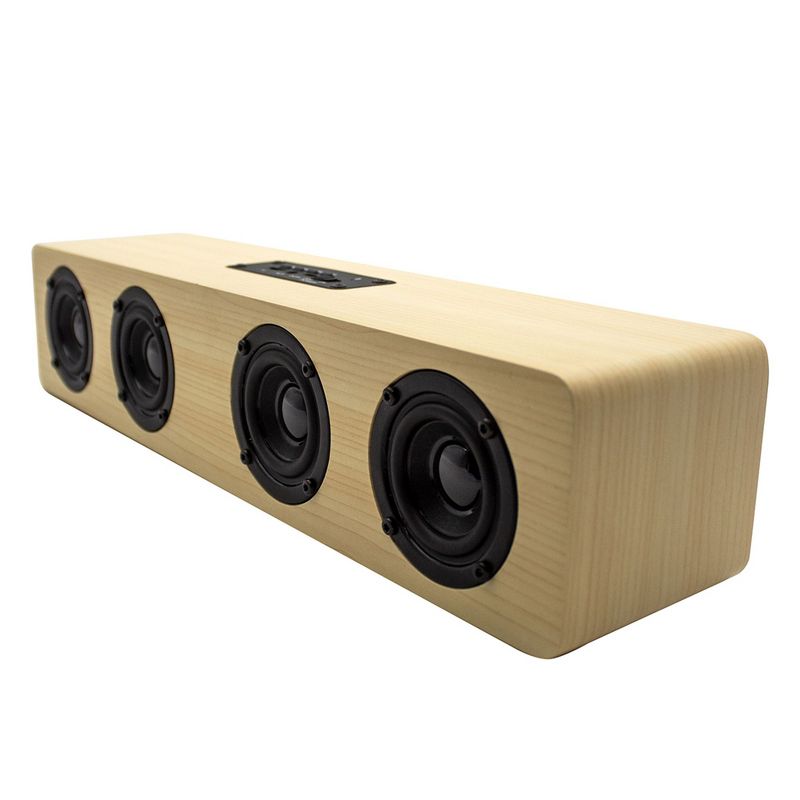 Link SoundForest Wooden Wireless Speaker FM Radio Bluetooth Hands-Free Calling Perfect for Outdoor Activities Parties Meetings Up to 4 Hours Playtime, 4 of 5