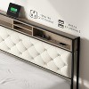 Aortzio King Size Metal Floor Bed,Platform Bed Frame with Charging Station & Upholstered Headboard - 4 of 4