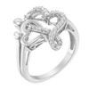 Silver Diamond Heart and Music Note Ring - 3 of 4