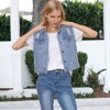 Anna-Kaci Women's Sleeveless Distressed Denim Jean Jacket Vest for Everyday Looks - 2 of 4