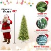 Pre-Lit Slim Christmas Tree with Warm White LED Lights, Hinged Branch Green Holiday Tree with Metal Stand for Small Spaces-The Pop Home - 4 of 4
